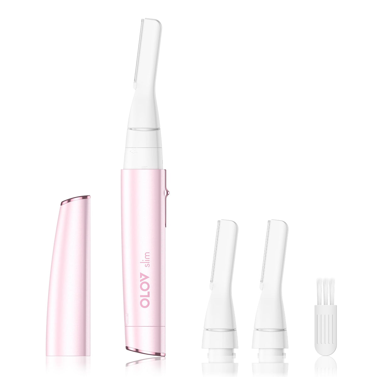 OLOV slim Facial Hair Removal Trimmer in pink, front view
