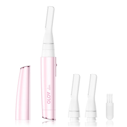 OLOV slim Facial Hair Removal Trimmer in pink, front view