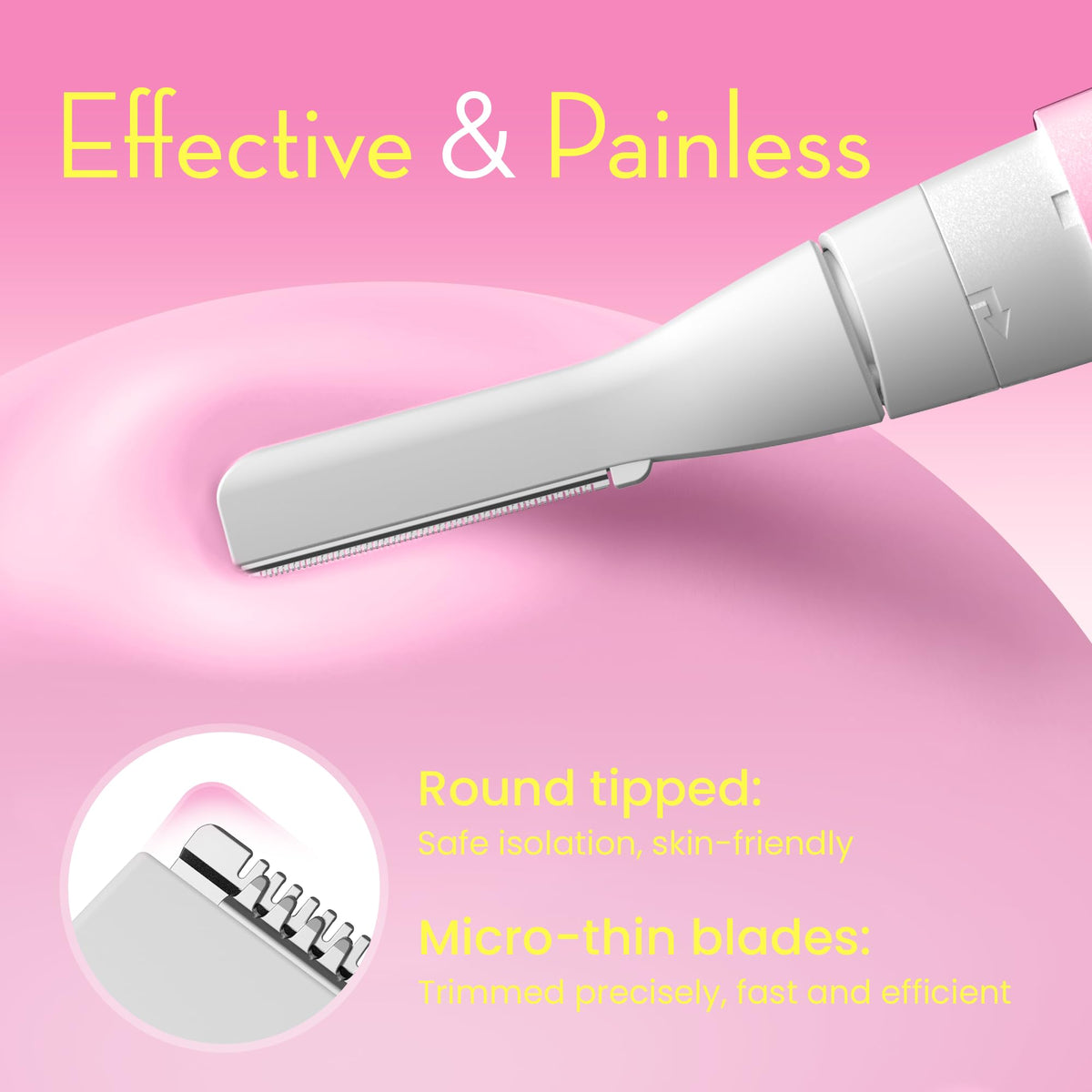 OLOV slim Facial Hair Removal Trimmer showing pivoting head