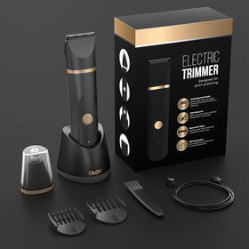 OLOV trimmer displayed with grooming essentials