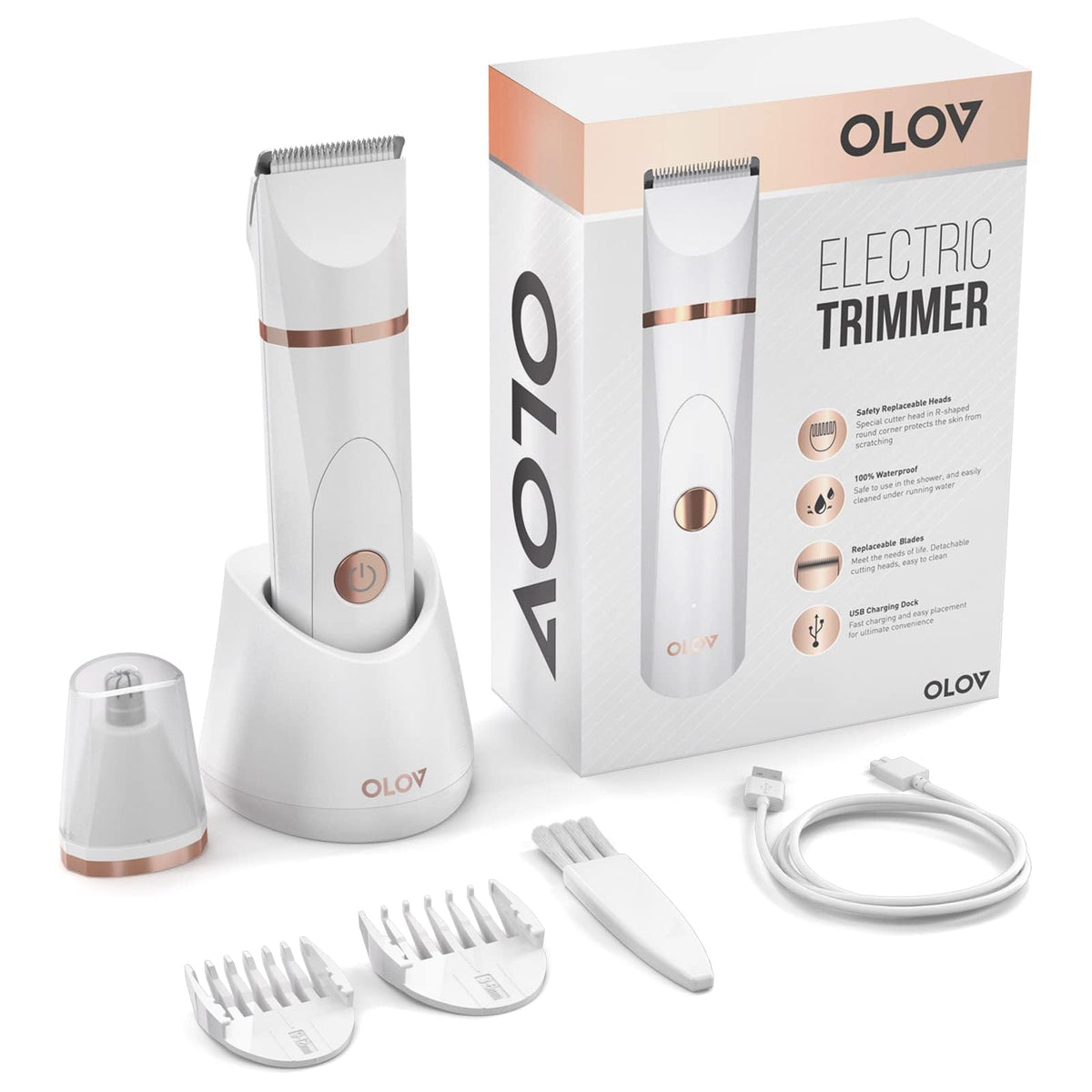 OLOV trimmer side view showcasing adjustable trimming guards