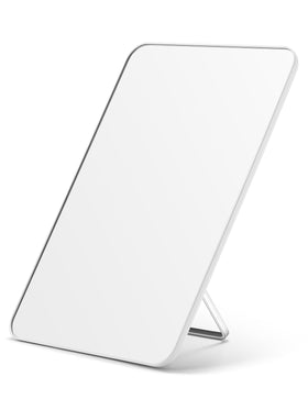 OMIRO 10x7 in desk makeup mirror with adjustable stand, front view