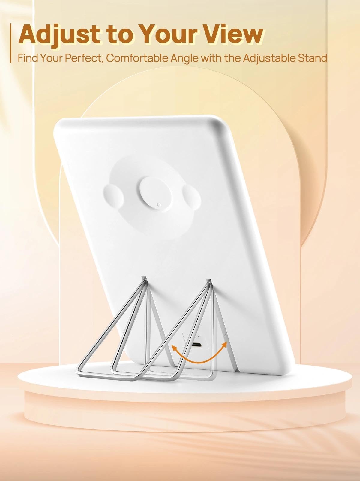 OMIRO Lighted Makeup Mirror showing all three brightness settings