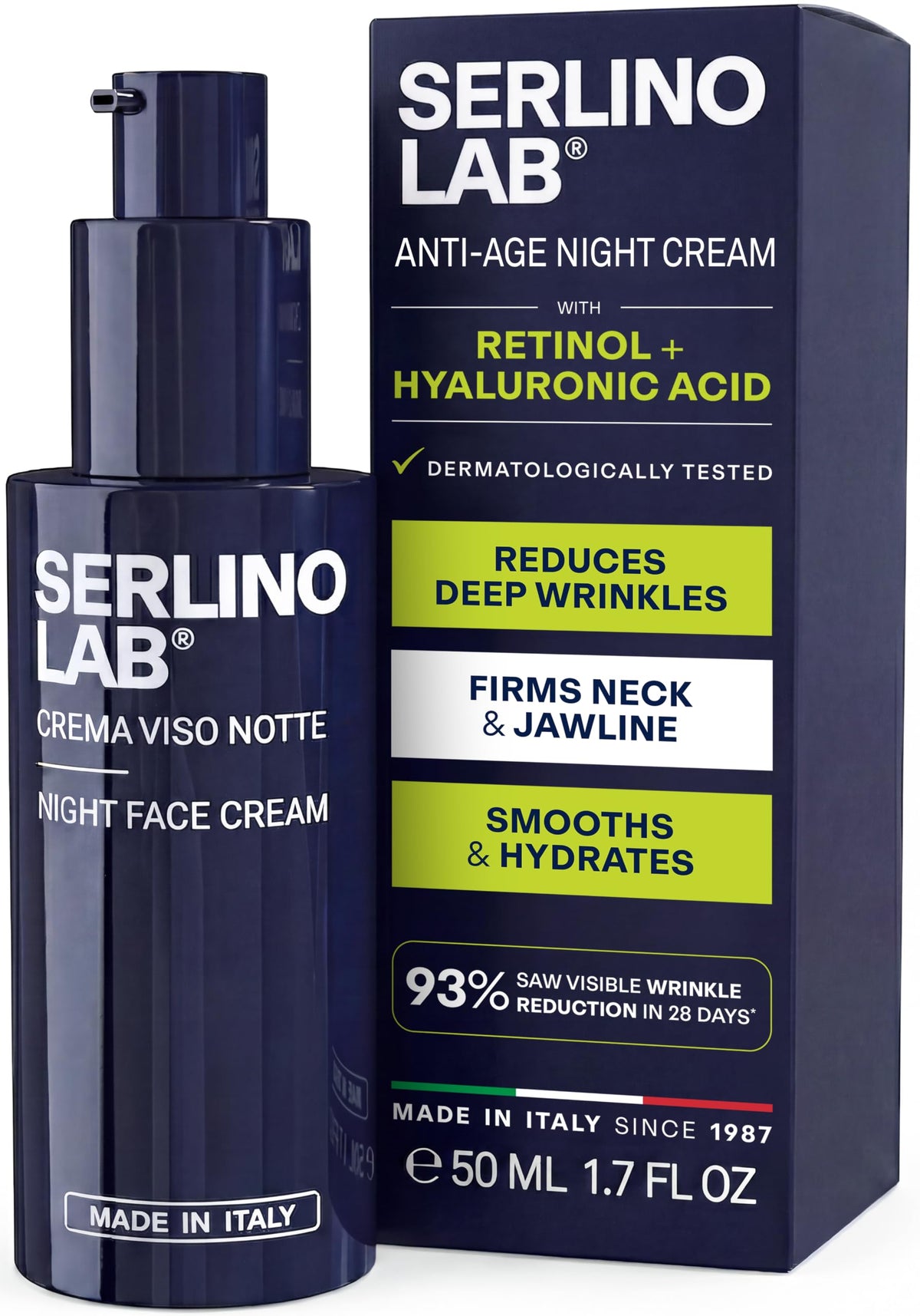Omnis Uomo Night Face Cream front view with packaging
