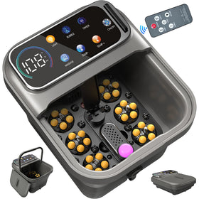 Omnqira Collapsible Foot Spa Bath front view with touchscreen display