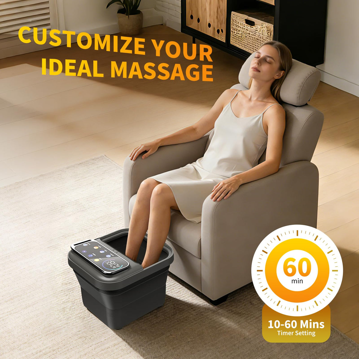 Omnqira foot spa bath collapsed to 5.5 inches for storage