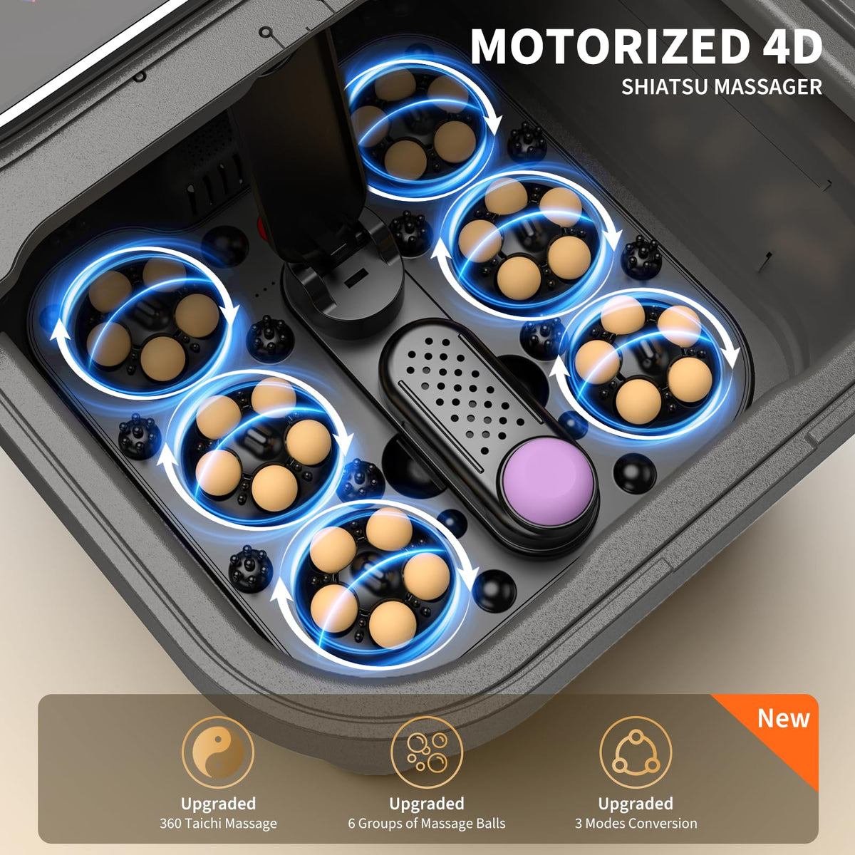 Omnqira foot spa bath with bubbling water and massage balls
