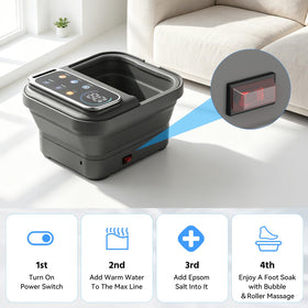 Omnqira Foot Spa displaying high-pressure bubble jets