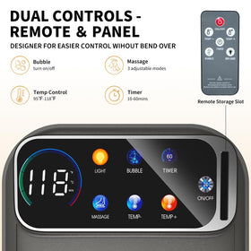 Omnqira foot spa with remote control on a table