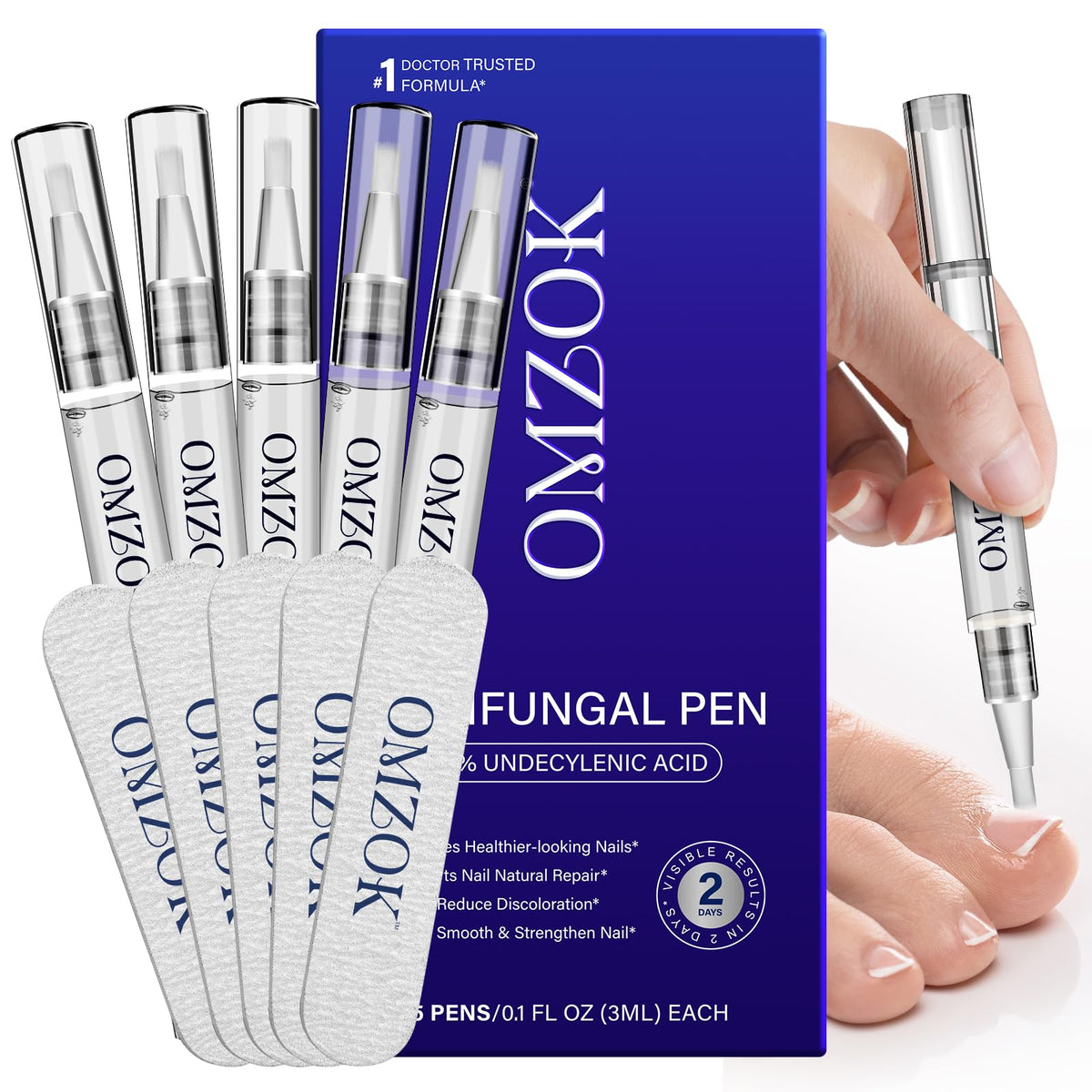 OMZOK Toenail Fungus Pen front view with cap