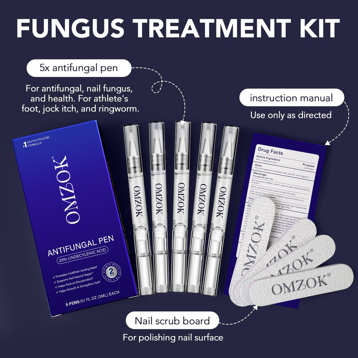 OMZOK Toenail Fungus Pen showing applicator tip
