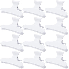 Ondder hair clips front view, 12 pack in white