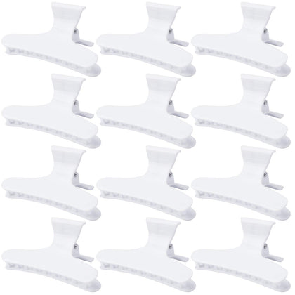 Ondder hair clips front view, 12 pack in white