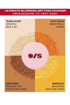 One Size Ultimate Blurring Setting Powder Translucent on a makeup table
