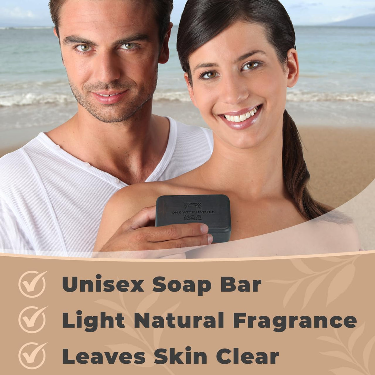 One With Nature Activated Charcoal Soap with Dead Sea Salt