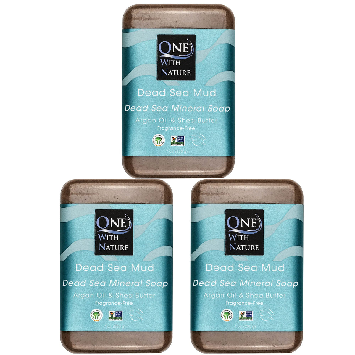 One With Nature Dead Sea Mineral Mud Soap Bar front view