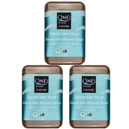 One With Nature Dead Sea Mineral Mud Soap Bar front view
