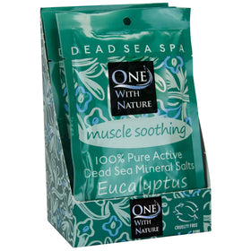 One With Nature Dead Sea Salt 2.5oz eucalyptus packet front view
