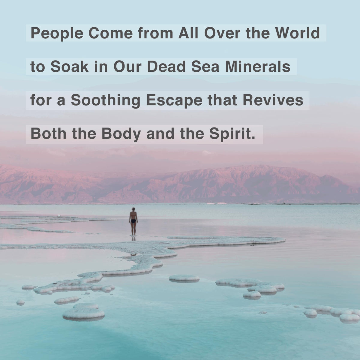 One With Nature Dead Sea Salt Bath Salts in a bath setting