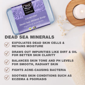 One With Nature Dead Sea Salt Lavender Soap bar close-up