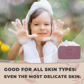 One With Nature Dead Sea Salt Sandalwood Soap lathering on skin