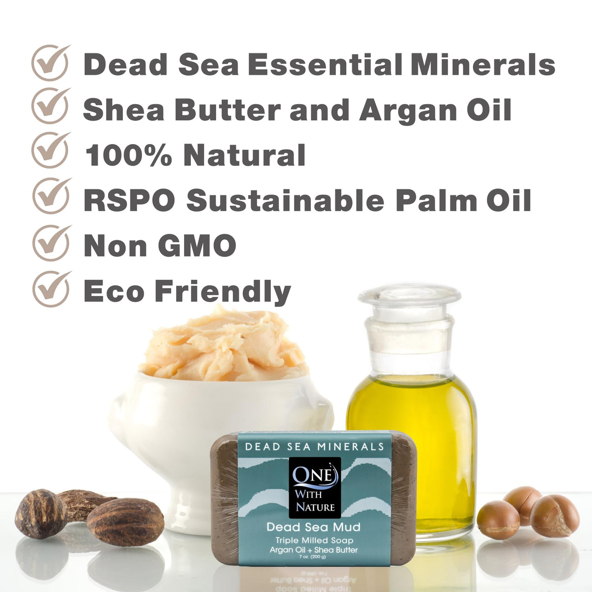 One With Nature Dead Sea Salt soap bar side view