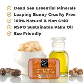 One With Nature Dead Sea Salt Turmeric Soap with packaging