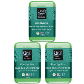 One With Nature Eucalyptus Soap 3-Pack front view with packaging