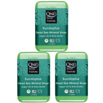 One With Nature Eucalyptus Soap 3-Pack front view with packaging