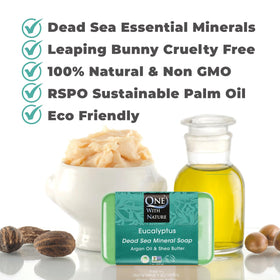One With Nature Eucalyptus Soap bar with Dead Sea Salt ingredients