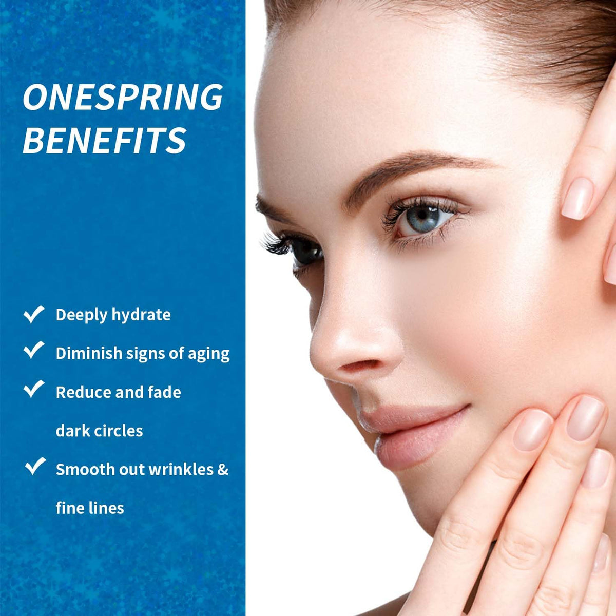 Onespring Eye Gel Pads with ingredients displayed