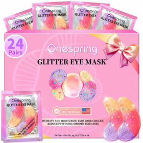 Onespring Eye Masks 24 Pairs tri-color glitter under eye patches front view