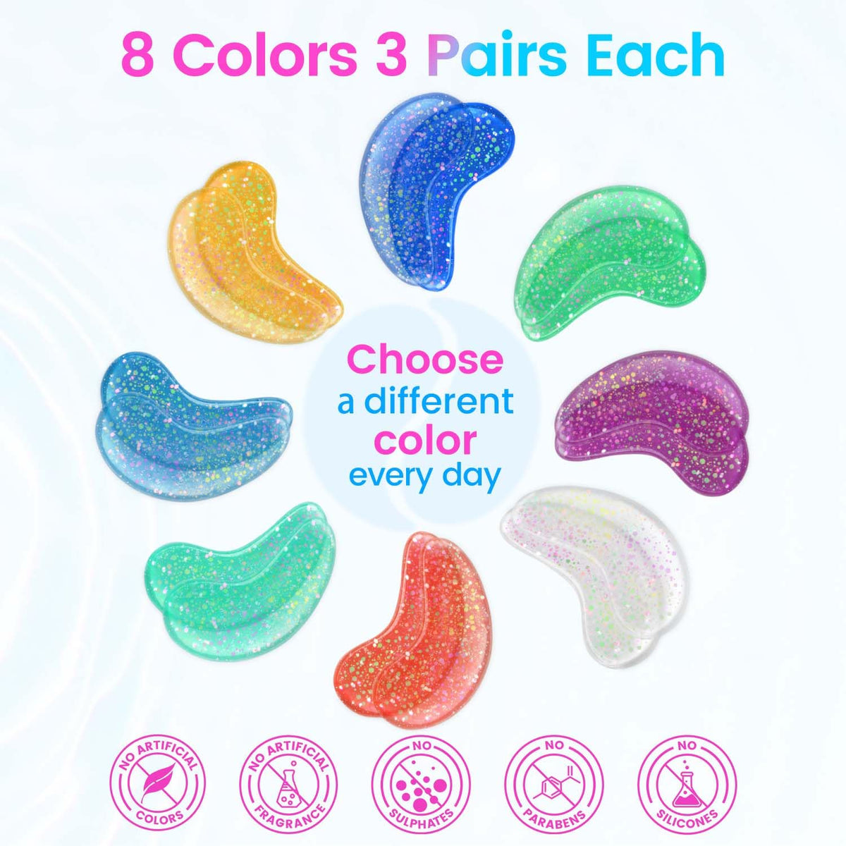 Onespring Eye Masks 48 Pairs back view with ingredient details