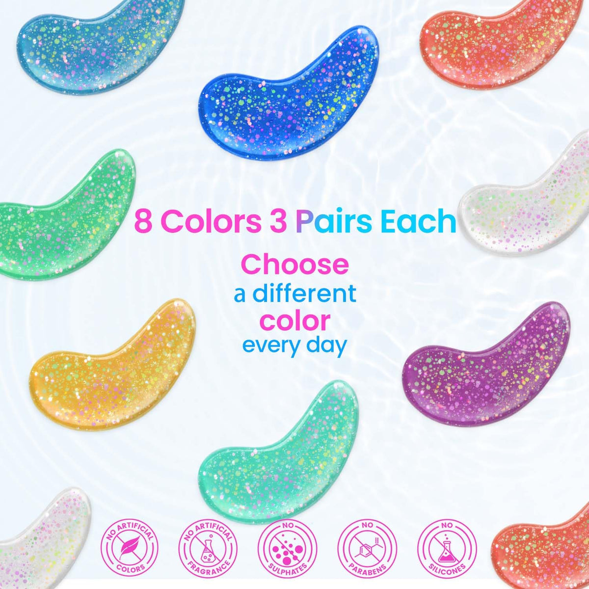 Onespring Eye Masks displayed on a bathroom counter