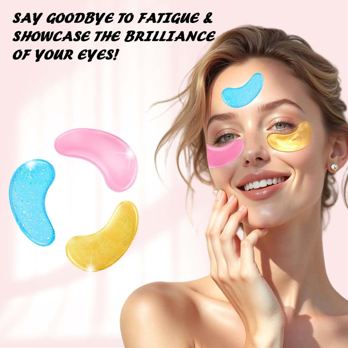 Onespring Eye Masks in use on a model relaxing