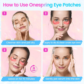 Onespring Eye Masks with a hand applying a patch