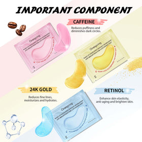 Onespring Retinol Eye Mask in use with relaxing background