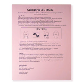 Onespring Under Eye Patches displayed on a vanity
