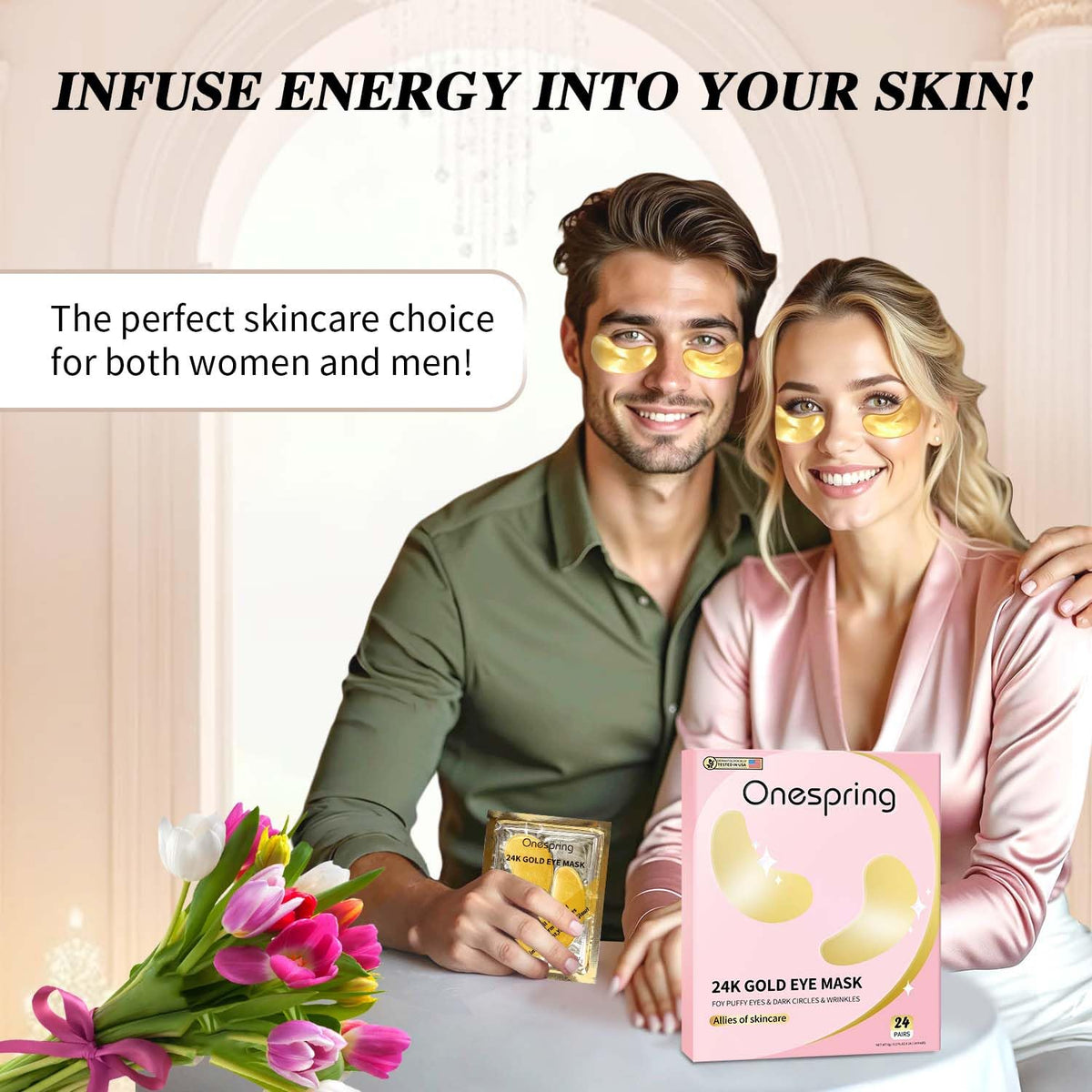 Onespring Under Eye Patches in a lifestyle setting