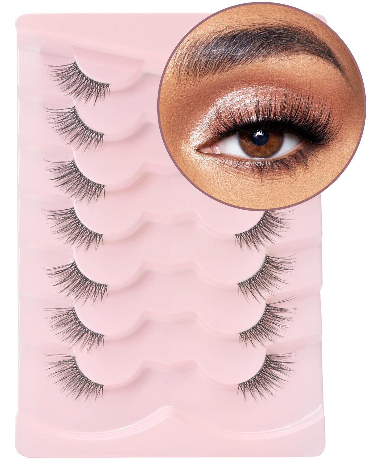 Onlyall Half Eyelashes C02 front view with clear band