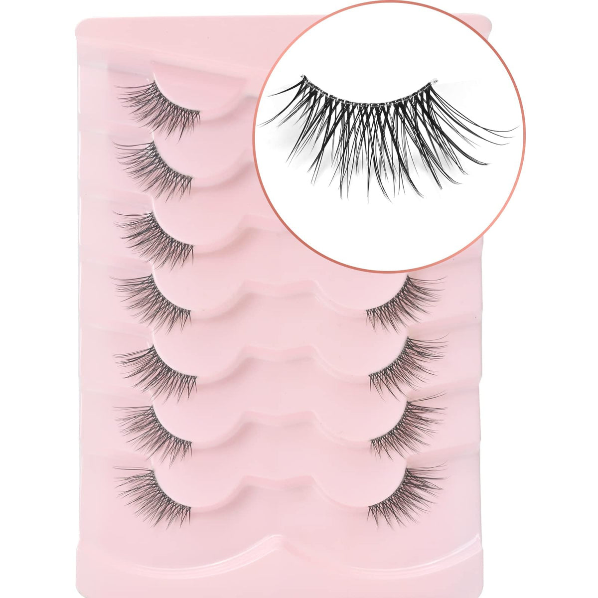 Onlyall Half Eyelashes C02 with clear band on a white background