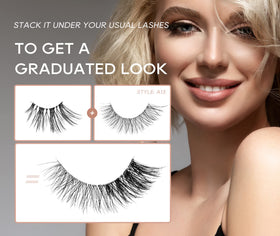 Onlyall Natural Look Half Lashes 3D Faux Mink close-up