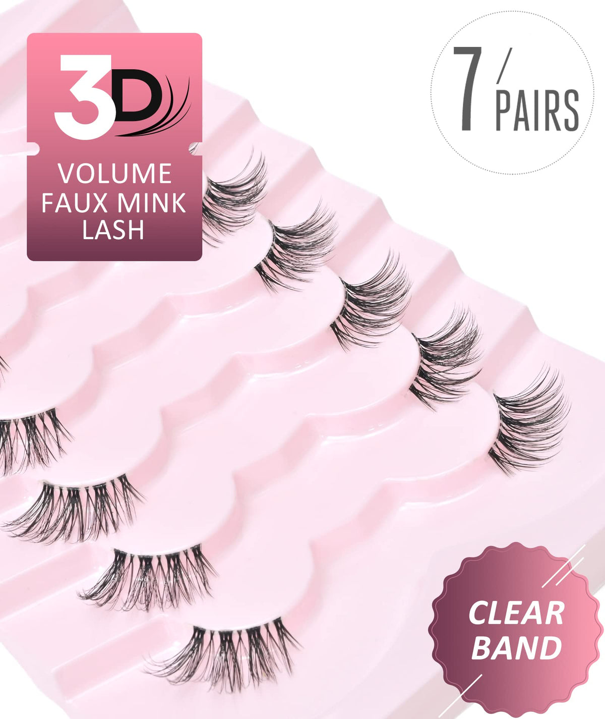 Onlyall Natural Look Half Lashes 3D Faux Mink in use