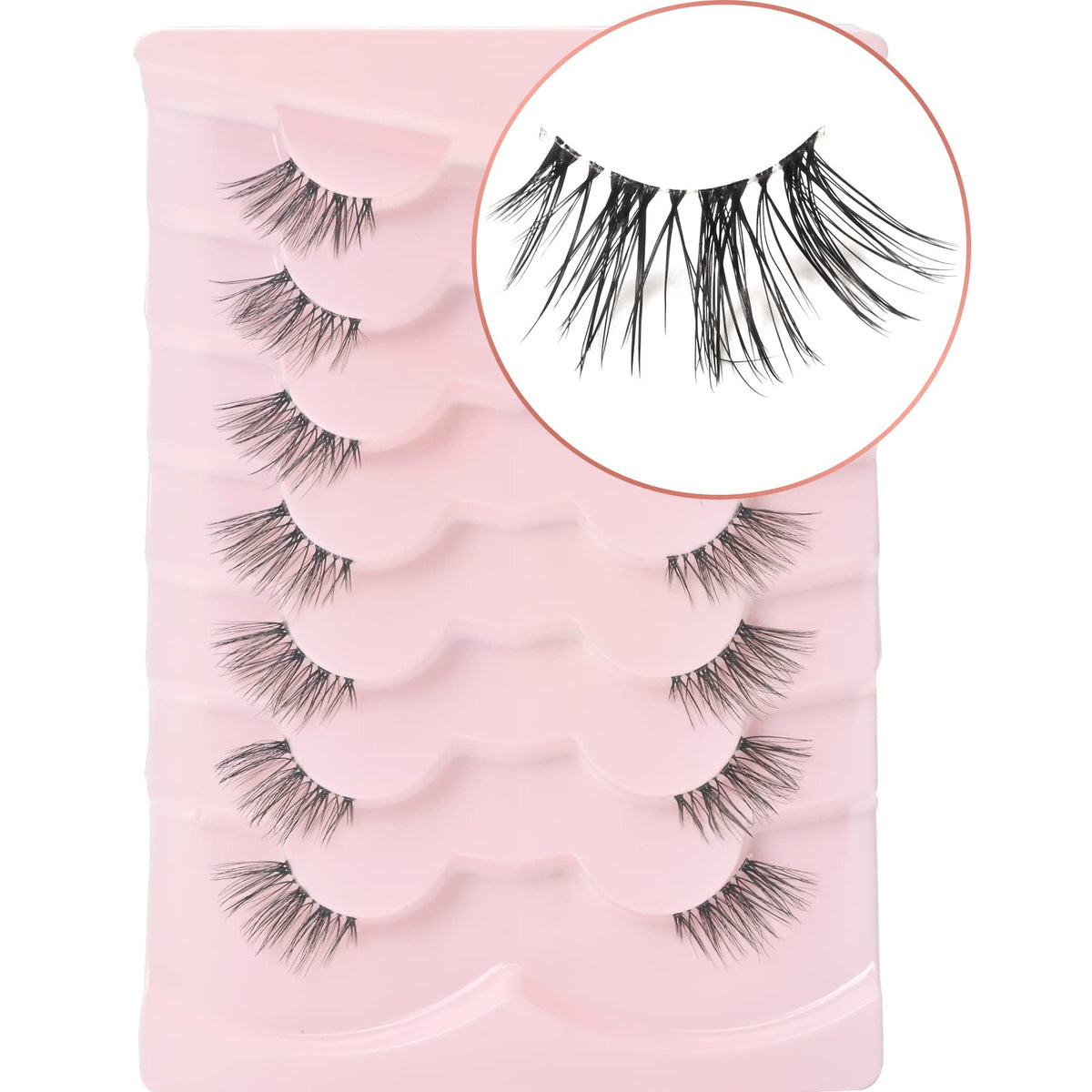Onlyall Natural Look Half Lashes 3D Faux Mink showing lash band