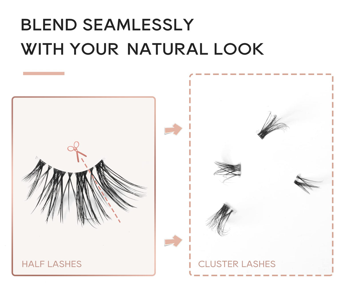 Onlyall Natural Look Half Lashes 3D Faux Mink with applicator