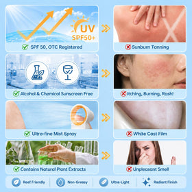 ONSART sunscreen spray being applied on skin