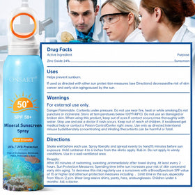 ONSART sunscreen spray bottle side view