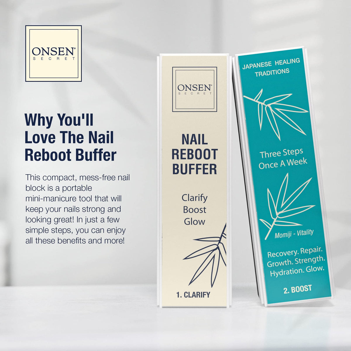 ONSEN Nail Care Kit displayed with all components