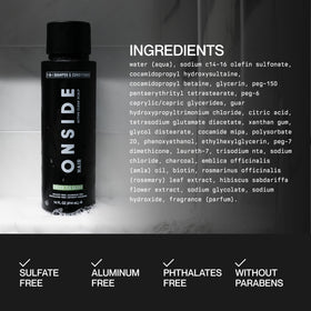 ONSIDE Men's 2-in-1 Shampoo and Conditioner Tea Tree Mint back label