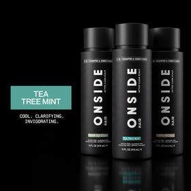 ONSIDE Men's 2-in-1 Shampoo and Conditioner Tea Tree Mint in a shower setting
